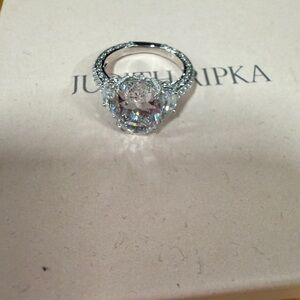 Judith Ripka cz sterling ring 12.39ctw size 9